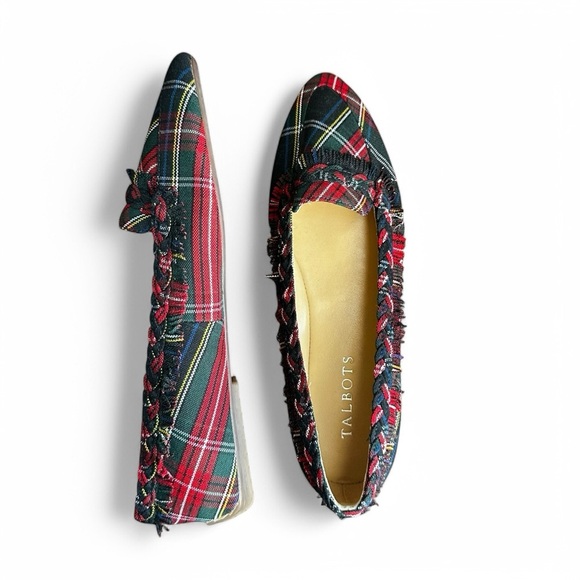 Talbots Francesca Driving Moccasin Loafer Tartan Plaid Like New Sz 6.5 - Picture 1 of 6